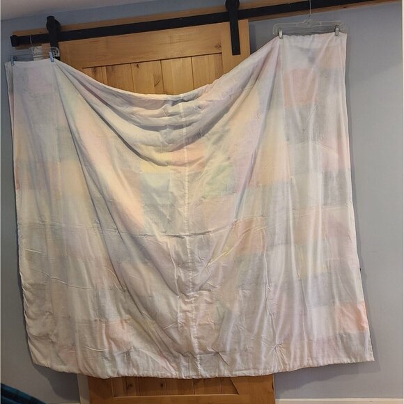 Vtg 1970s HANDMADE QUILT app 69"x77" Twin? Boho Hippie Textured Bright Squares - Picture 2 of 12